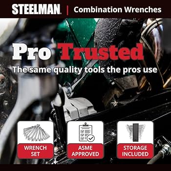 Steelman Pro 16-Piece Metric 6-Point Combination Wrench Tool